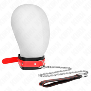 Kink Collar & Gag-Halsband mit Riemen Rot 65 cm verstellbar 36-43