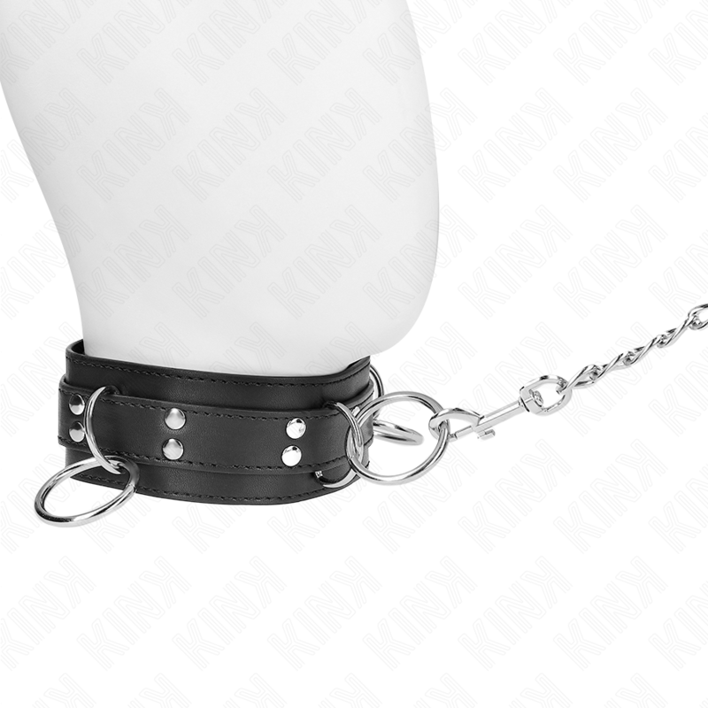 Kink Collar & Gag-Halskette Slavery 3 Ringe mit Harness 80 cm 53 X 5 · Bondage & Handschellen (Bild 5)