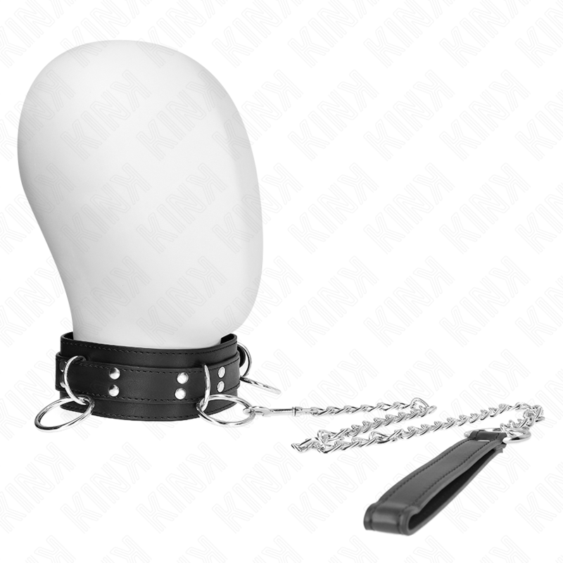 Kink Collar & Gag-Halsband Slavery 3 Ringe mit Harness 80 cm 53 X 5