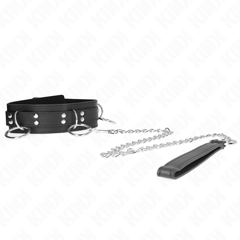 Kink Collar & Gag-Halskette Slavery 3 Ringe mit Harness 80 cm 53 X 5 · Bondage & Handschellen (Bild 2)