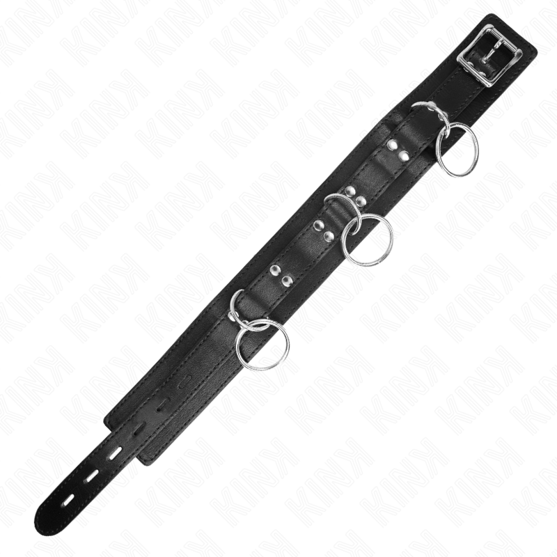 Kink Collar & Gag-Halskette Slavery 3 Ringe mit Harness 80 cm 53 X 5 · Bondage & Handschellen (Bild 3)