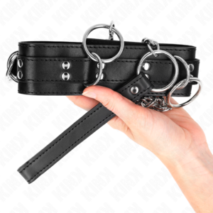 Kink Collar & Gag-Halskette Slavery 3 Ringe mit Harness 80 cm 53 X 5 · Bondage & Handschellen (Bild 4)