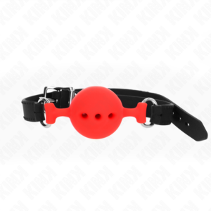 Kink Collar & Gag-Gag aus Silikon Integral 55 X 2 cm mit Kugel 4,5 cm · Bondage & Handschellen