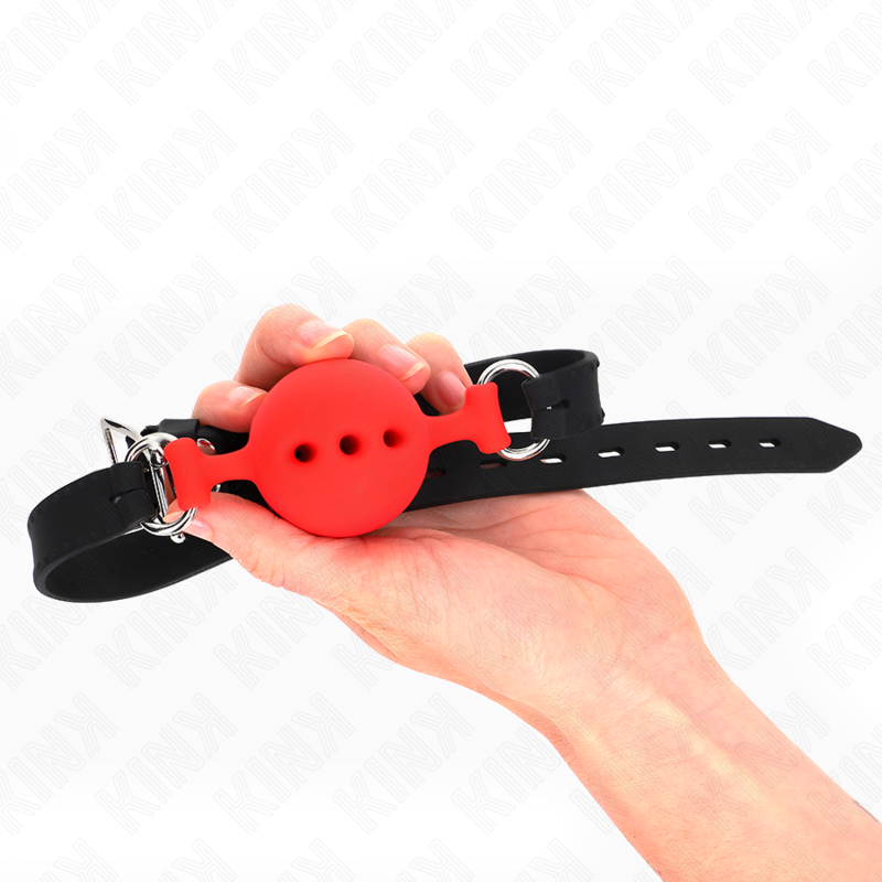 Kink Collar & Gag-Gag aus Silikon Integral 55 X 2 cm mit Kugel 4,5 cm · Bondage & Handschellen (Bild 2)