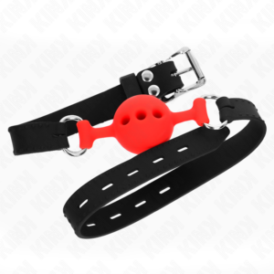 Kink Collar & Gag-Gag aus Silikon Komplett 55 X 2 cm mit Ball 4 · Bondage & Handschellen (Bild 3)