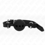 Kink Collar & Gag-Integrale Silikon Gag 55 X 2 cm mit Kugel 5-Schwarz, Größe L · Bondage & Handschellen