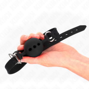 Kink Collar & Gag-Integrale Silikon Gag 55 X 2 cm mit Kugel 5-Schwarz, Größe L · Bondage & Handschellen (Bild 3)