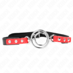 Kink Collar & Gag-Halskette mit Mehrfachring 4/4.8 cm Rot 38 X · Bondage & Handschellen
