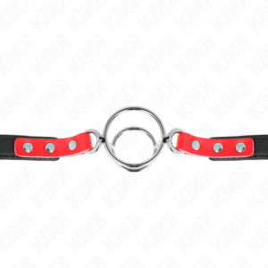Kink Collar & Gag-Halskette mit Mehrfachring 4/4.8 cm Rot 38 X · Bondage & Handschellen (Bild 4)
