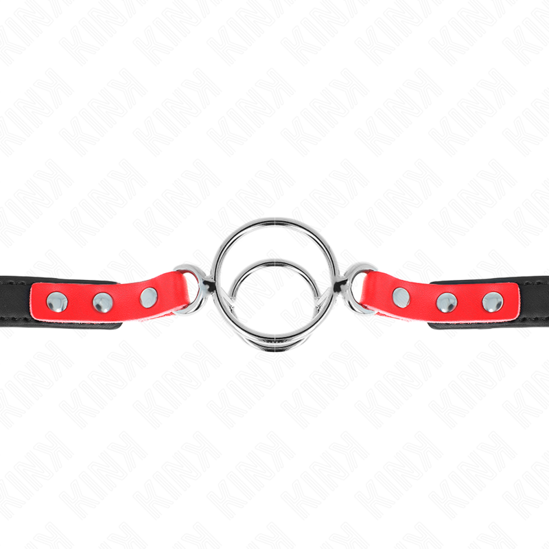 Kink Collar & Gag-Halskette mit Mehrfachring 4/4.8 cm Rot 38 X · Bondage & Handschellen (Bild 4)