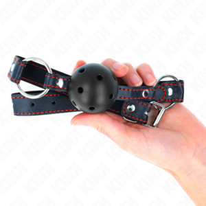 Kink Collar & Gag-Gag Sphärische Harte Leere Schwarz Modell 2 65 X 2.5 cm · Bondage & Handschellen (Bild 3)