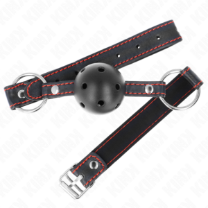 Kink Collar & Gag-Gag Sphärische Harte Leere Schwarz Modell 2 65 X 2.5 cm · Bondage & Handschellen (Bild 2)