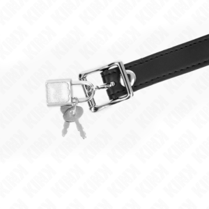 Kink Collar & Gag-Ball Gag aus Silikon 4 cm mit Schloss 60 X 2 cm · Bondage & Handschellen (Bild 4)