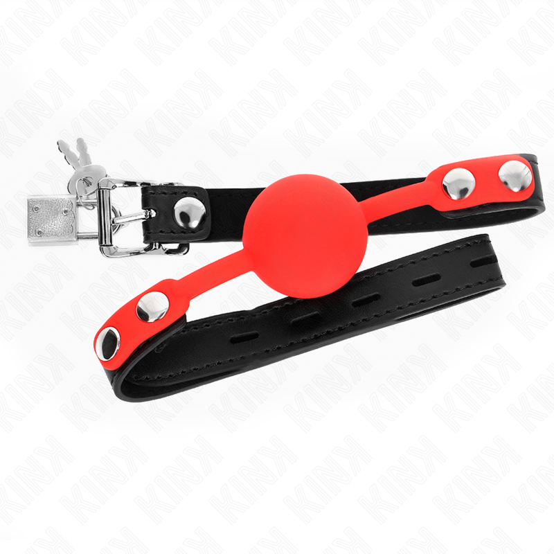 Kink Collar & Gag-Ball Gag aus Silikon 4 cm mit Schloss 60 X 2 cm · Bondage & Handschellen