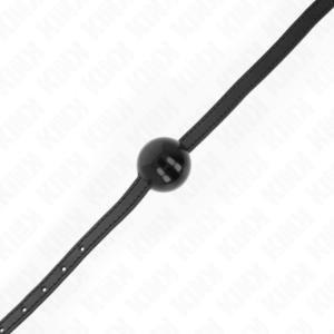 Kink Collar & Gag-Gag mit Fester Kugel Schwarz 4 cm, Gürtel 65 X 1.5 cm · Bondage & Handschellen (Bild 2)