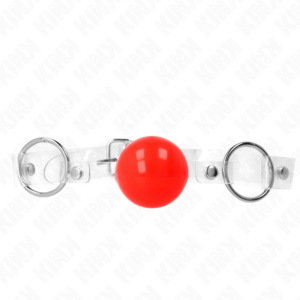 Kink Collar & Gag-Transparenter PVC-Ballknebel Rot 4 cm, verstellbar