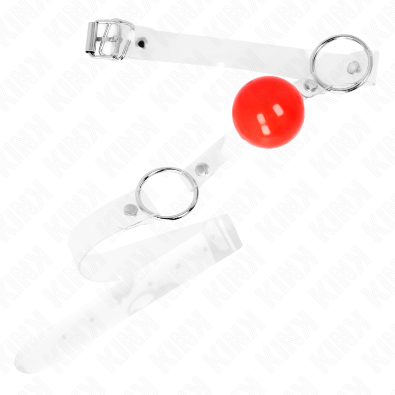 Kink Collar & Gag-Transparent Rot 4 cm PVC Kugel, einstellbar · Bondage & Handschellen (Bild 2)