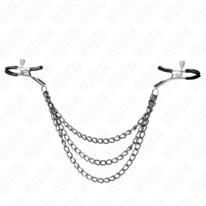 Kink Nipple Grip-Brustwarzen mit drei schwarzen Ketten · BDSM-Zubehör (Bild 2)