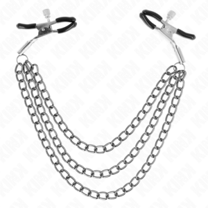 Kink Nipple Grip-Brustwarzen mit drei schwarzen Ketten · BDSM-Zubehör