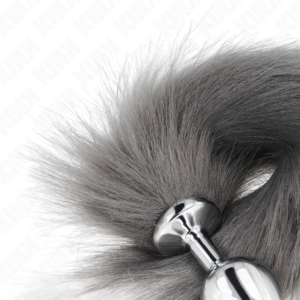 Kink Pleasure Plugs-Anal Plug Size M 8 X 3.5 cm mit Coda-Grau, Weiß, Größe · BDSM-Zubehör (Bild 4)