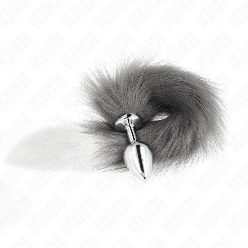 Kink Pleasure Plugs-Anal Plug Size M 8 X 3.5 cm mit Coda-Grau, Weiß, Größe · BDSM-Zubehör (Bild 3)