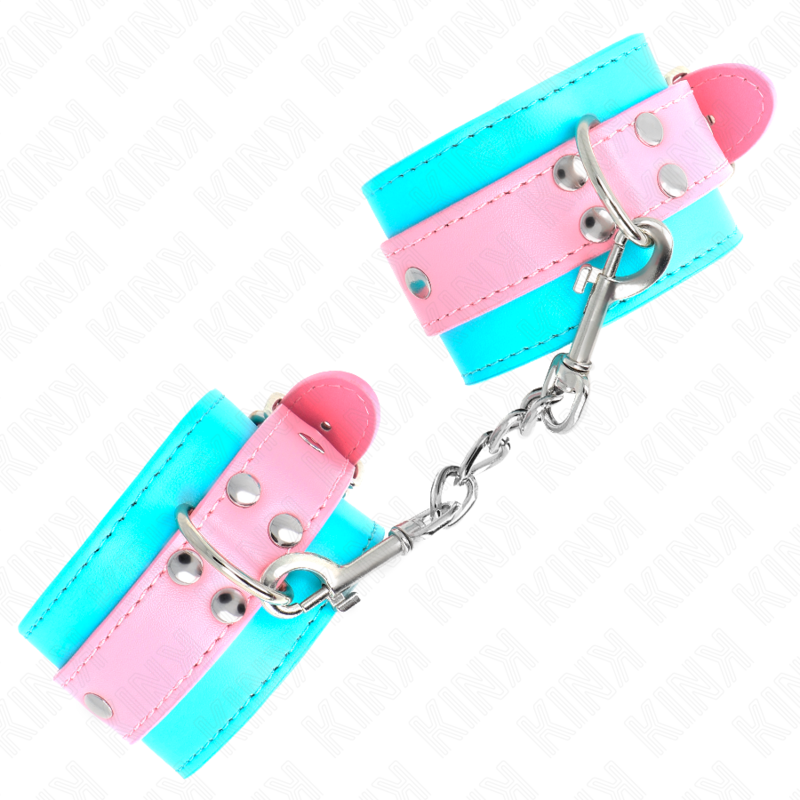 Kink Wrist Restraint-Cute Wrist Restraints Blue/Pink Adjustable · Bondage & Handschellen (Bild 3)