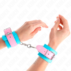 Kink Wrist Restraint-Cute Handgelenkfesseln Blau/Rosa verstellbar
