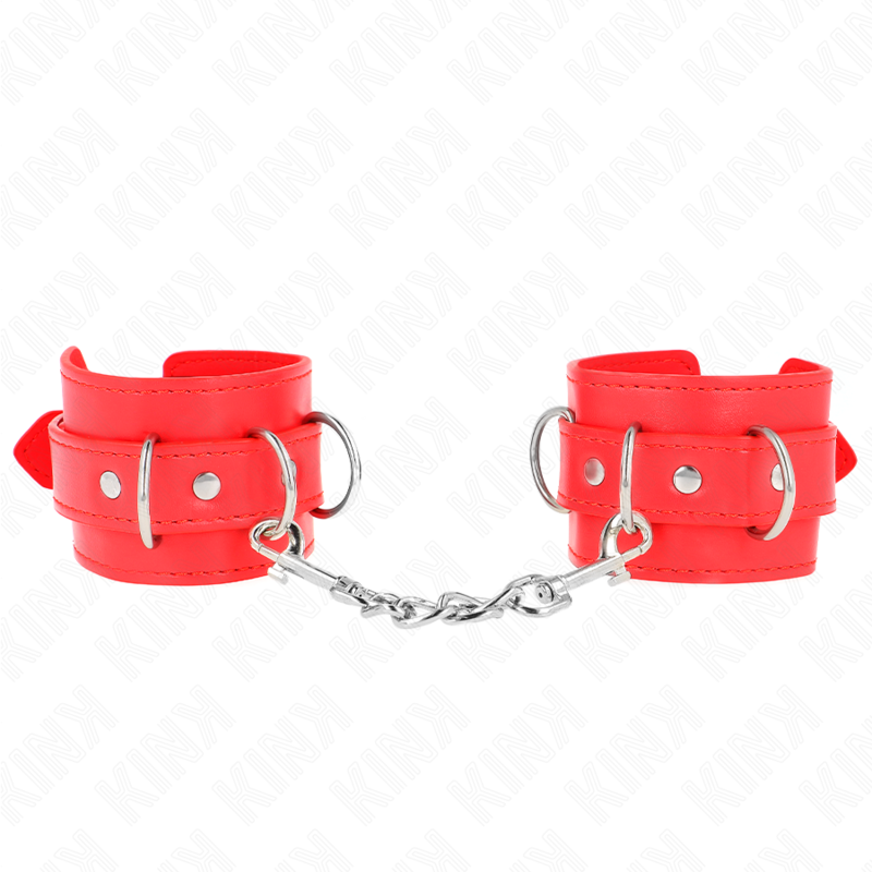 Kink Wrist Restraint-3 D-Ring Griffe für Polsini-Rot · Bondage & Handschellen (Bild 2)