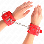 Kink Wrist Restraint-3 D-Ring Griffe für Polsini-Rot · Bondage & Handschellen