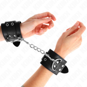 Kink Wrist Restraint-Handschellen mit zwei Schnallen Schwarz