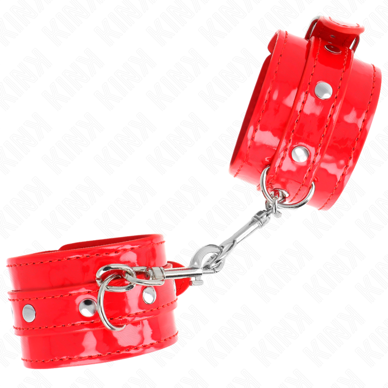 Kink Wrist Restraint-Shiny Hand Cuffs Rot, einstellbar 23-33 cm · Bondage & Handschellen (Bild 2)