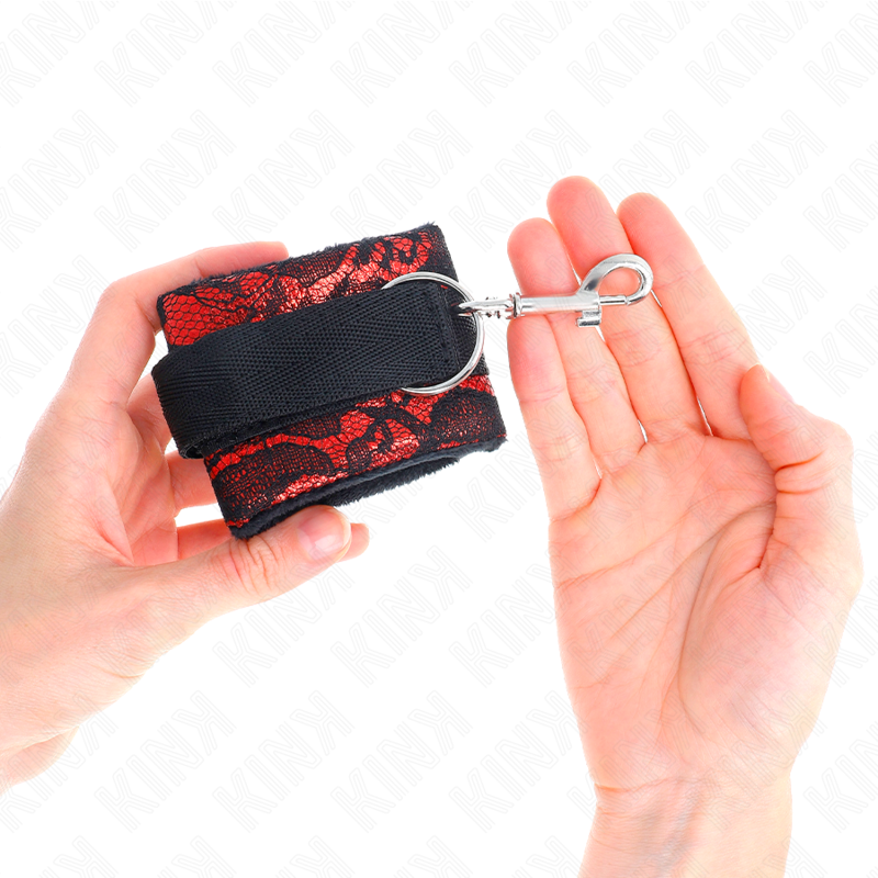 Kink Wrist Restraint-Handschellen Samt mit Spitze und · Bondage & Handschellen (Bild 4)