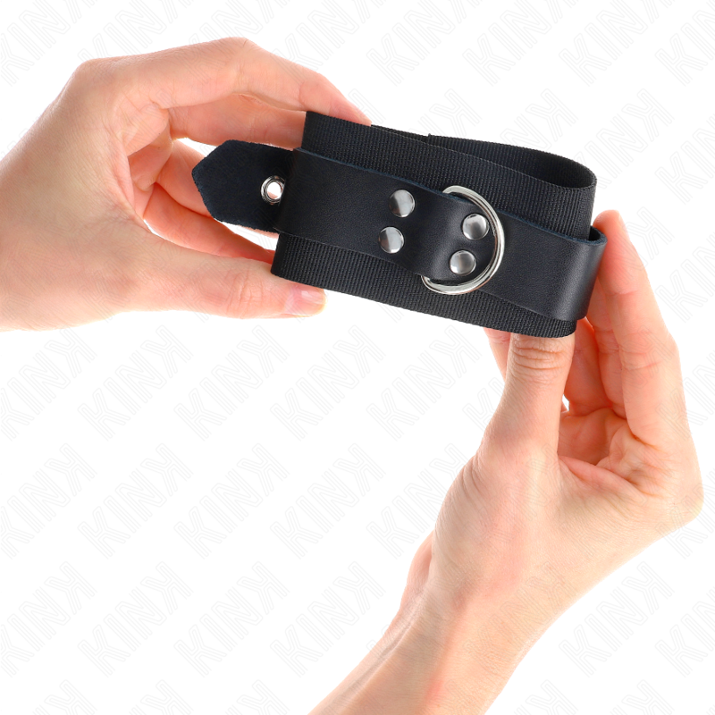 Kink Wrist Restraint-Nylon Wrist Restraints Schwarz mit Armband · Bondage & Handschellen (Bild 4)