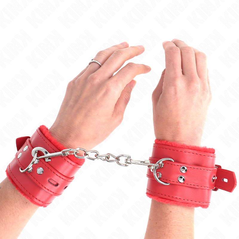 Kink Wrist Restraint-Gepolsterte Handgelenke mit Rot · Bondage & Handschellen