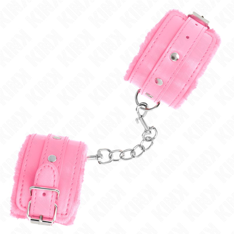 Kink Wrist Restraint-Premium Polster mit Rosa Pelz · Bondage & Handschellen (Bild 3)