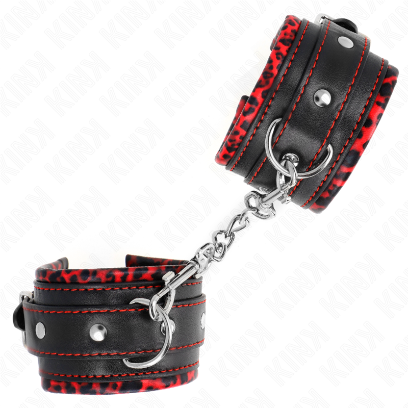 Kink Wrist Restraint-Handschellen für gepolsterte Manschetten mit Rot, Schwarz · Bondage & Handschellen (Bild 3)