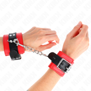 Kink Wrist Restraint-Handgelenkmanschetten Rot mit Riemen