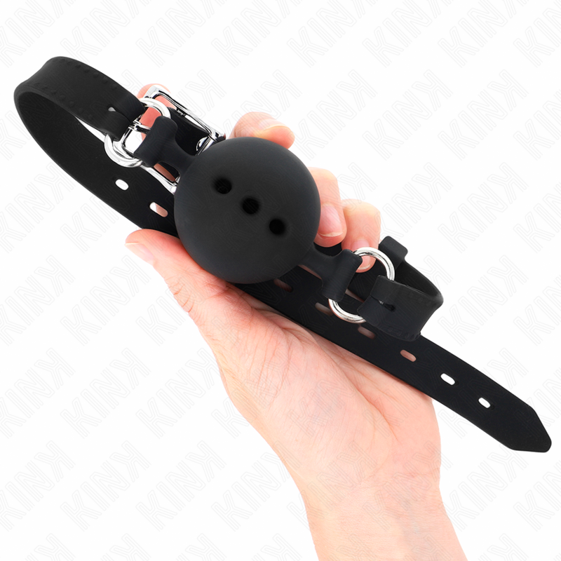 Kink Collar & Gag-Full-Tasche aus Silikon 55 X 2 cm mit Ball 4.5 cm · Bondage & Handschellen (Bild 3)