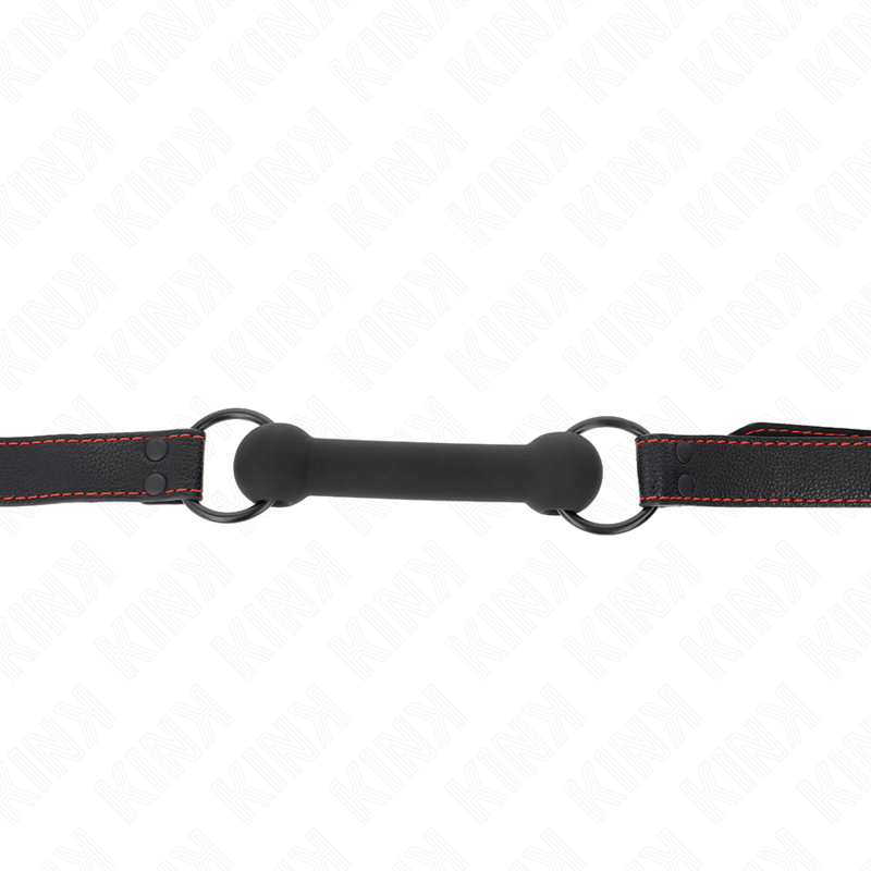 Kink Collar & Gag-Bone Gag mit Armband Imitation Schwarz Haut · Bondage & Handschellen (Bild 2)