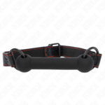 Kink Collar & Gag-Bone Gag mit Armband Imitation Schwarz Haut · Bondage & Handschellen