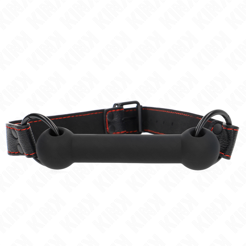Kink Collar & Gag-Bone Gag mit Armband Imitation Schwarz Haut · Bondage & Handschellen