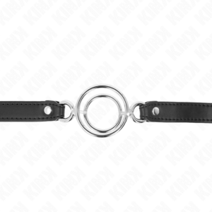 Kink Collar & Gag-Gag mit Multiple O-Rings 5 cm, Schwarz, 63 X 2.5 cm · Bondage & Handschellen (Bild 3)