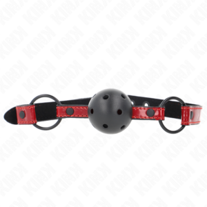 Kink Collar & Gag-Gag Ball von Leatherette Lucido 4.5 cm – Armband · Bondage & Handschellen