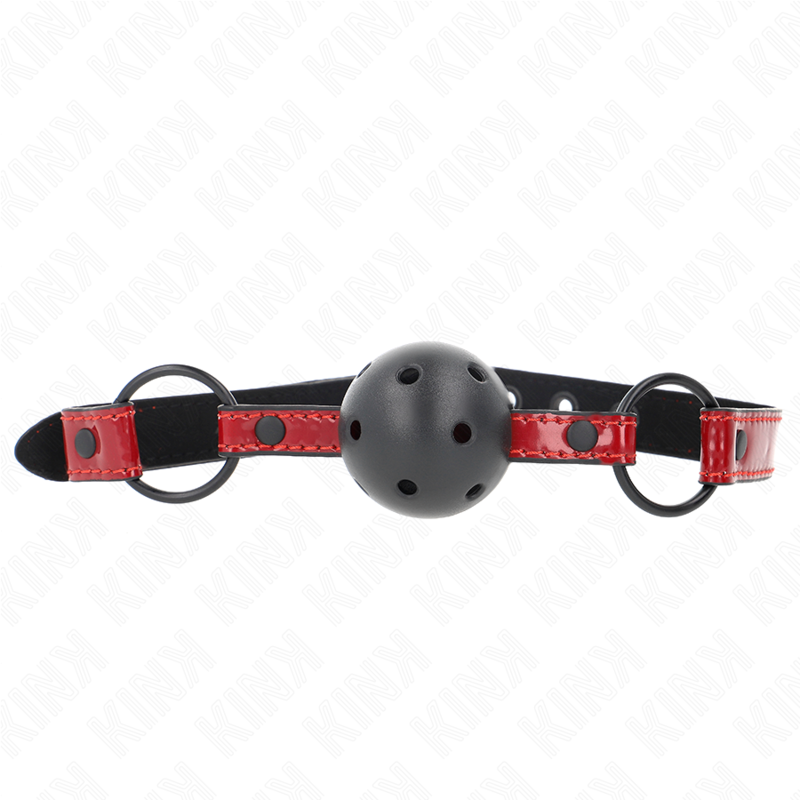 Kink Collar & Gag-Ballknebel aus glänzendem Kunstleder 4.5 cm - Riemen