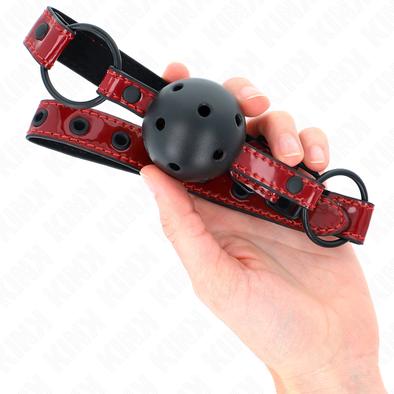 Kink Collar & Gag-Gag Ball von Leatherette Lucido 4.5 cm – Armband · Bondage & Handschellen (Bild 4)