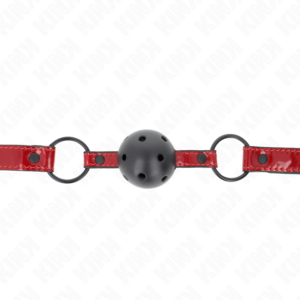 Kink Collar & Gag-Gag Ball von Leatherette Lucido 4.5 cm – Armband · Bondage & Handschellen (Bild 3)