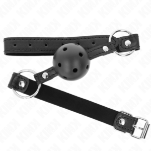 Kink Collar & Gag-Gag Ball Schwarz 4.5 cm Modell 1 63.5 X 2 cm · Bondage & Handschellen (Bild 2)
