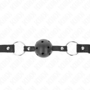 Kink Collar & Gag-Gag Ball Schwarz 4.5 cm Modell 1 63.5 X 2 cm · Bondage & Handschellen (Bild 3)