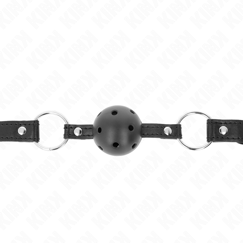 Kink Collar & Gag-Gag Ball Schwarz 4.5 cm Modell 1 63.5 X 2 cm · Bondage & Handschellen (Bild 3)