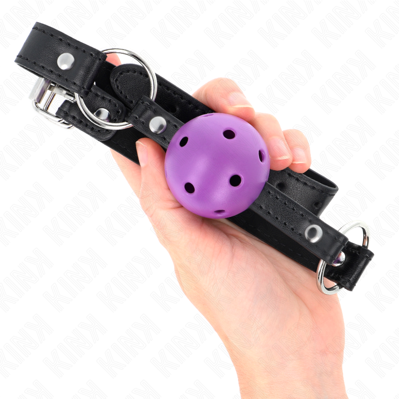 Kink Collar & Gag-Gag Solid Ball Size Lila 4.5 cm 63.5 x 2 cm · Bondage & Handschellen (Bild 3)